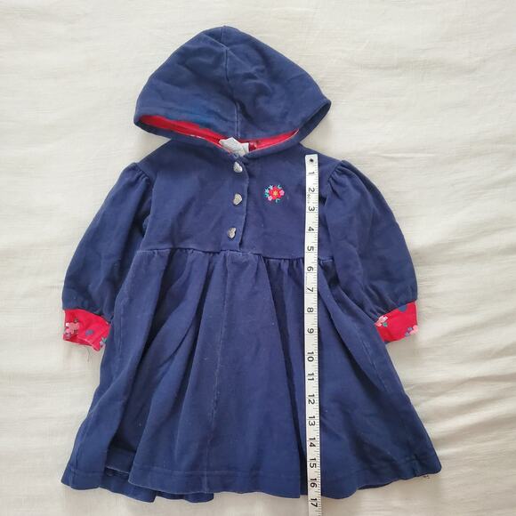 Vintage Navy Blue Hooded Dress 18-24 months - Picture 3 of 7